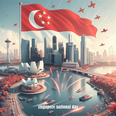 premium psd  poster   national day  singapore