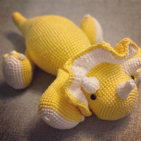 Amigurumi Crochet Pattern Sumo The Triceratops Dinosaur Etsy