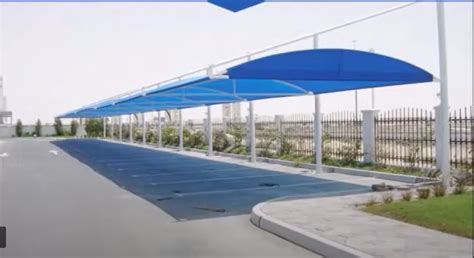 Dome PVC Tensile Car Parking Cantilever Structure For Commercial