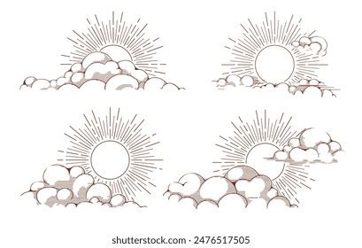 sun clouds drawing royalty  images stock  pictures