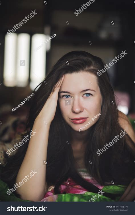 Sexy Beautiful Brunette Woman Lying On Stock Photo Shutterstock