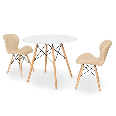 Kit Mesa Jantar Eiffel Cm Branca Cadeiras Slim Nude