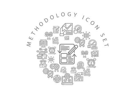 methodology icon set design  white background  vector art