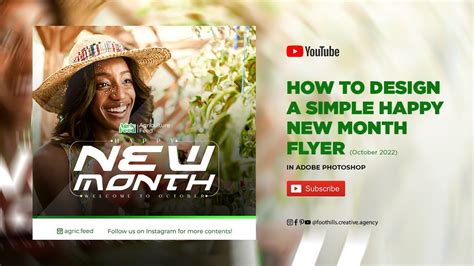 How To Design A Simple Happy New Month Flyer Adobe Photoshop Youtube