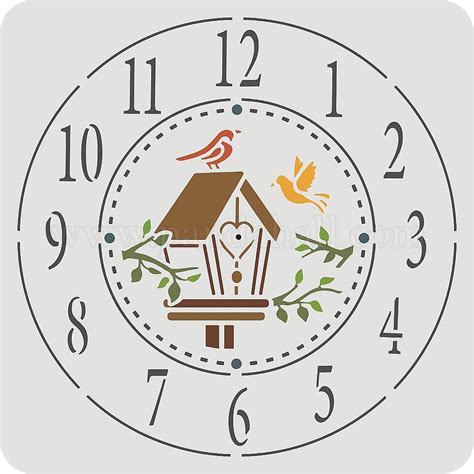 Wholesale FINGERINSPIRE Clock Stencil 30x30cm Create DIY Clock Crafts