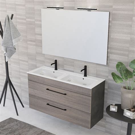 Mobile Bagno Sospeso Cm Smart Olmo Lava Con Specchio