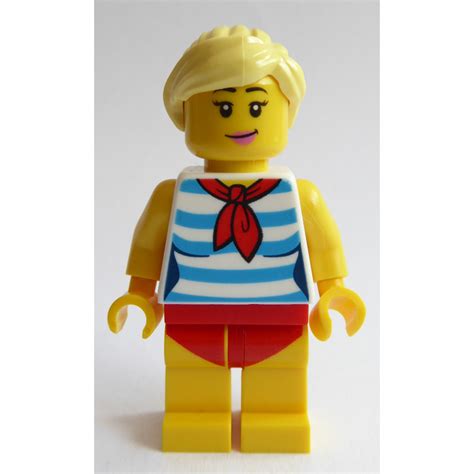 LEGO Woman With Swimsuit And Striped Top Minifigure Brick Owl LEGO