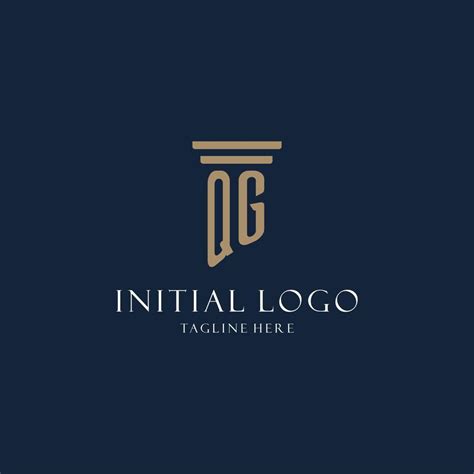 Qg Initial Monogram Logo For Law Office Lawyer Advocate With Pillar