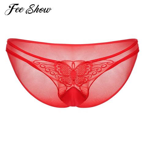 Sexy Man Bikini Briefs Swimwear Breathable See Through Mesh Underpants Lingerie Low Rise Bulge