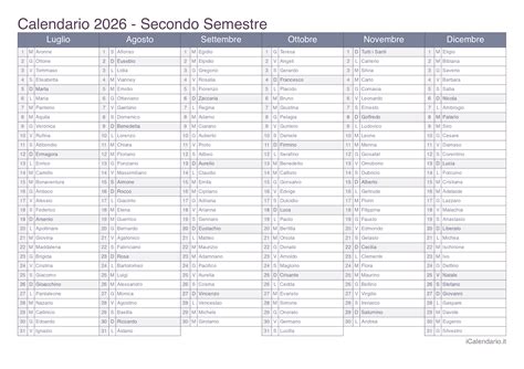 Calendario 2026 da stampare