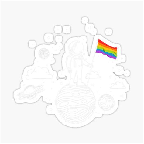 Astronaut Rainbow Flag Space Lgbt Gay Pride Equality Sticker For Sale