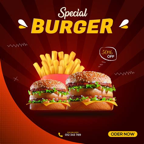 Burger Social Media Ad Design Behance