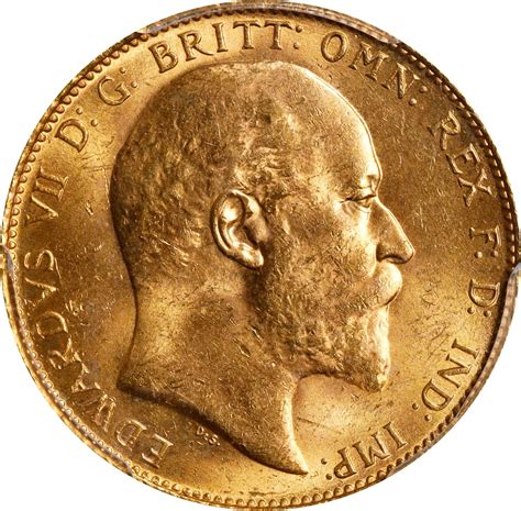 Great Britain Sovereign London Mint Edward Vii Pcgs Ms