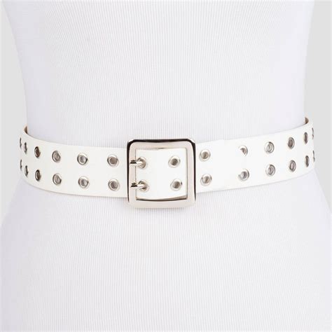 Women S Grommet Belt Wild Fable White Faux Leather Belts Belt