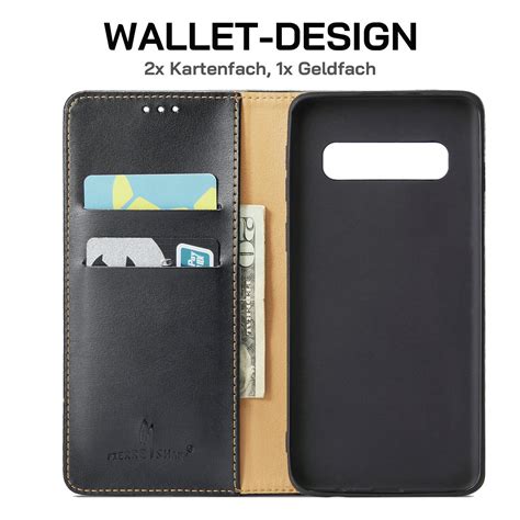 Samsung Galaxy S10 S10E Plus Hülle Echt Leder Klapphülle Case Tasche