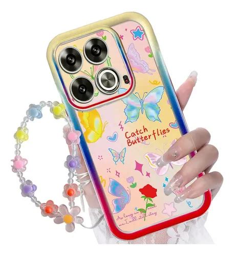 Uso Rudo Funda Para Infinix Case Suave Silicona Con Pulsera Blanco Mariposa Para Infinix Hot