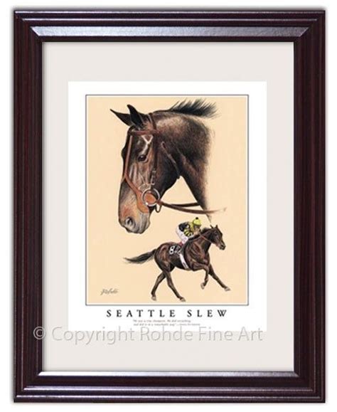 Seattle Slew Framed Horse Racing Art Equine Painting Kentucky Derby