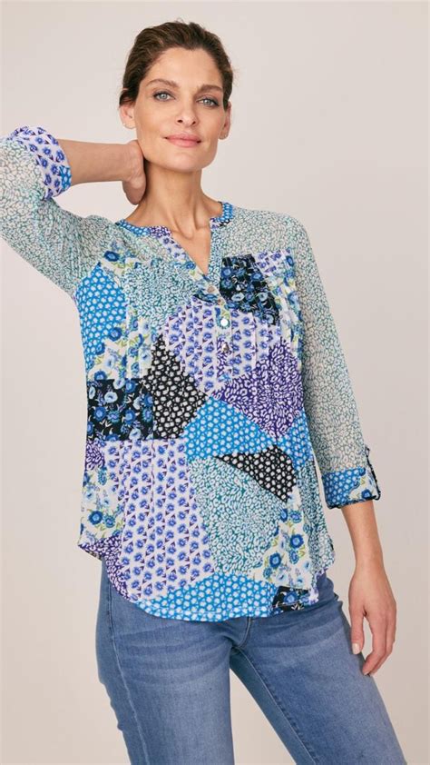 Roz Ali Blue Mesh Patchwork Popover