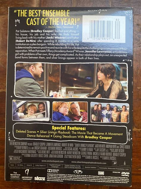 Silver Linings Playbook Dvd Jennifer Lawrence Bradley Cooper