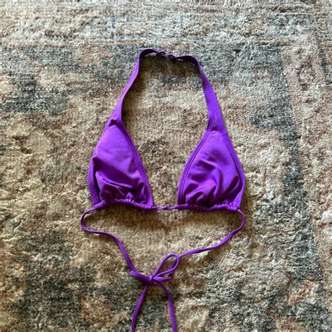 Purple Halter Bikini Top Fits Size Small Depop