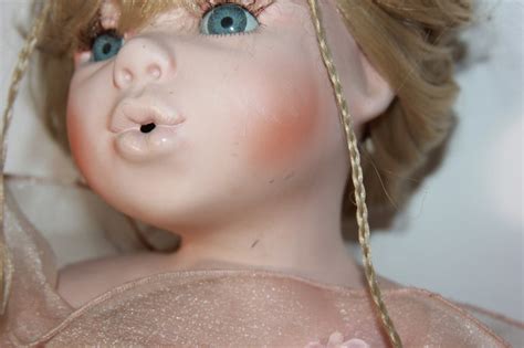 Vintage Ballerina Porcelain Doll Blonde Hair Blue Eye Pink Etsy