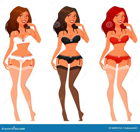 Cartoon Girl In Underwear Stock Vector Illustration Of Seductive