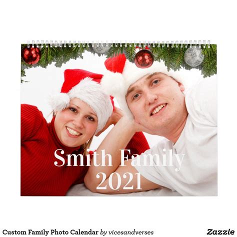 Custom Family Photo Calendar | Zazzle | Photo calendar, Calendar ...