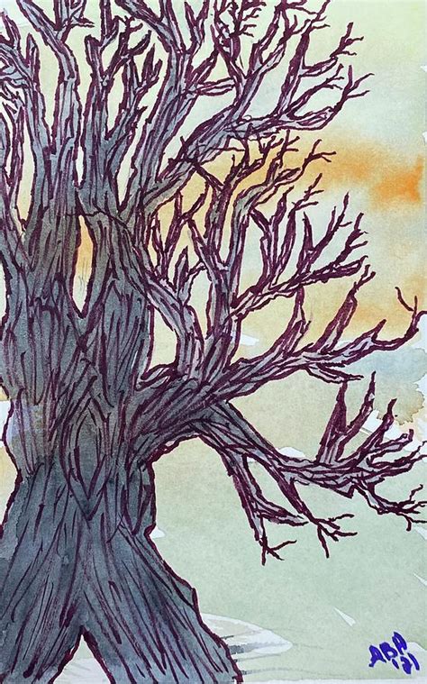 Naked Trees Painting By Anjel B Hartwell Fine Art America