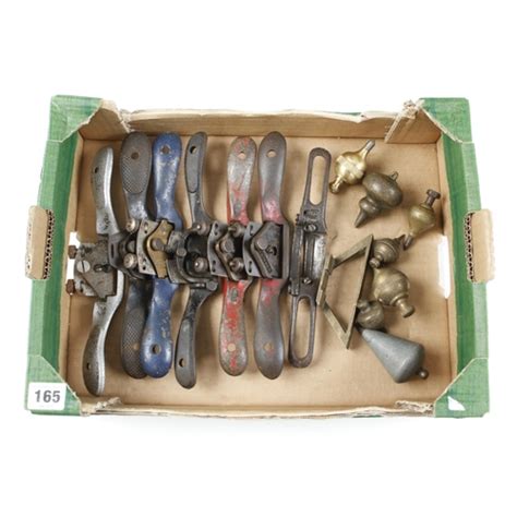 Seven Metal Spokeshaves And 7 Plumb Bobs G