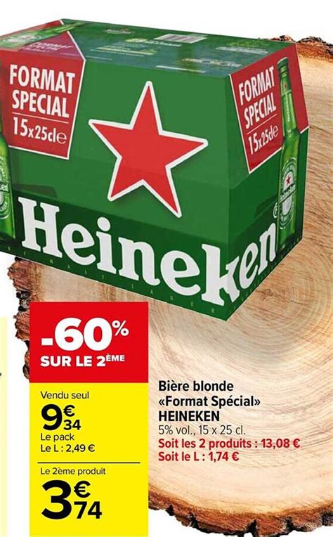 Promo Bière Blonde format Spécial Heineken chez Carrefour iCatalogue fr