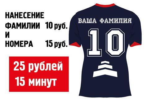 Нанесение фамилии, номера, логотипа на футбольную форму