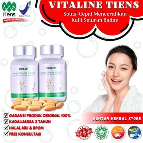 Jual Vitaline Softgel Tiens Pemutih Tubuh Original 100 Isi 30 Capsules