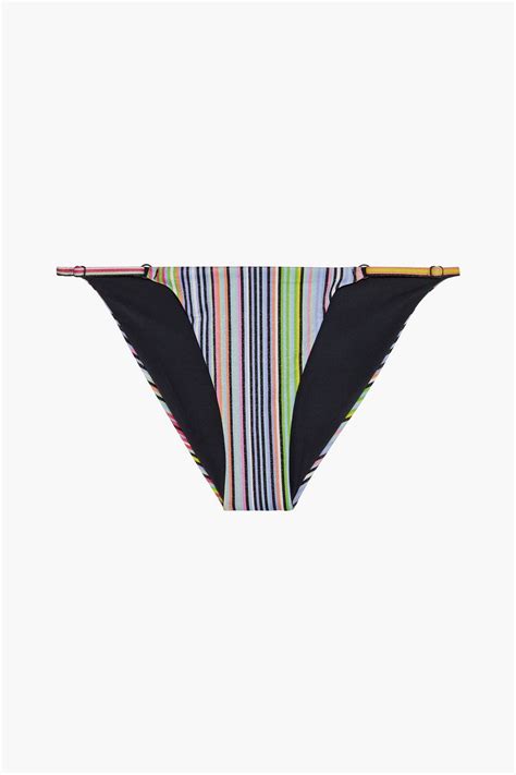 ONIA Hannah Metallic Striped Low Rise Bikini Briefs THE OUTNET