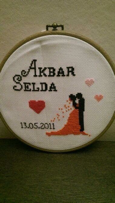 A Cross Stitch Wedding Gift For The Bride And Groom