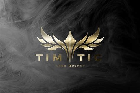 Premium Psd Golden Logo Mockup Psd Template