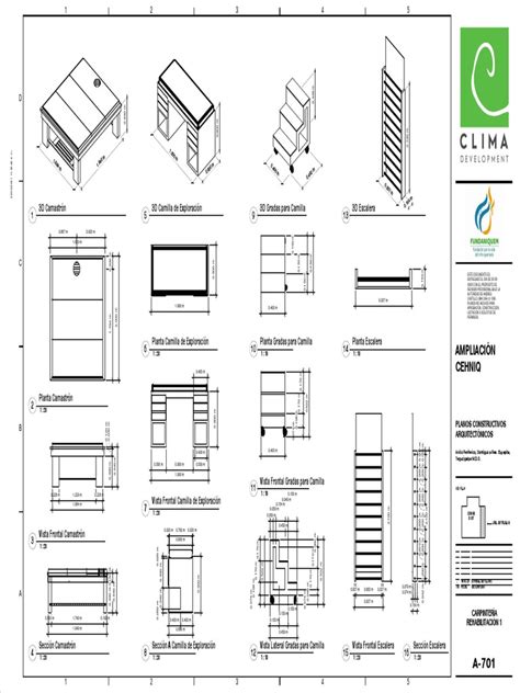 Planos de Carpintería - Mobiliario Rehabilitación | PDF