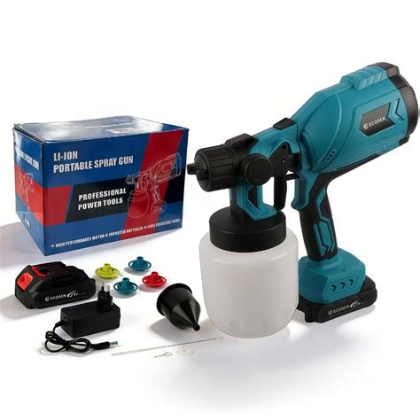 Pistola Pulverizadora Sem Fio - Pistola Elétrica Pulverizadora Sem Fio de Tinta para Pintura C...