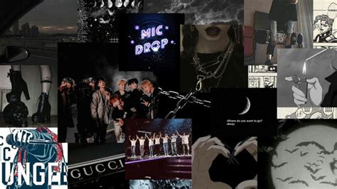 BTS DARK DESKTOP WALLPAPER AESTHETIC | Kpop wallpaper, Desktop themes, Wallpaper