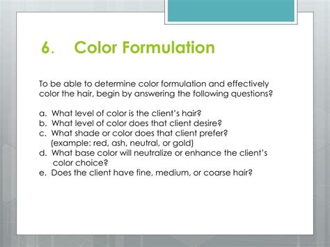 how to formulate hair color