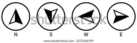 Set Vector Compass Icons Map Symbol Stock Vector (Royalty Free ...