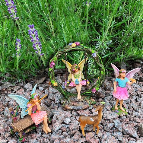 ️ Fairy Garden Kit Miniature Figurines With Accessories Swing Set For