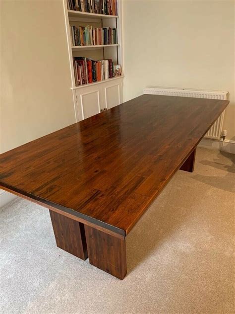 Large Solid Dark Wood Dining Table, 220x100cm | in Clapham Junction ...