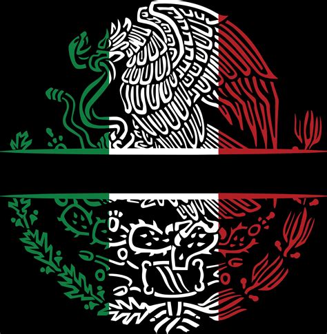 Mexican Eagle, Black & White, Green/white/red, SVG, PNG, Cricut, File