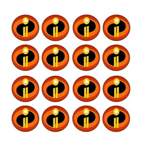 24x The Incredibles Edible Cupcake Toppers Birthday Wafer Paper 4cm