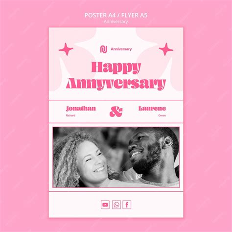 psd flat design anniversary template