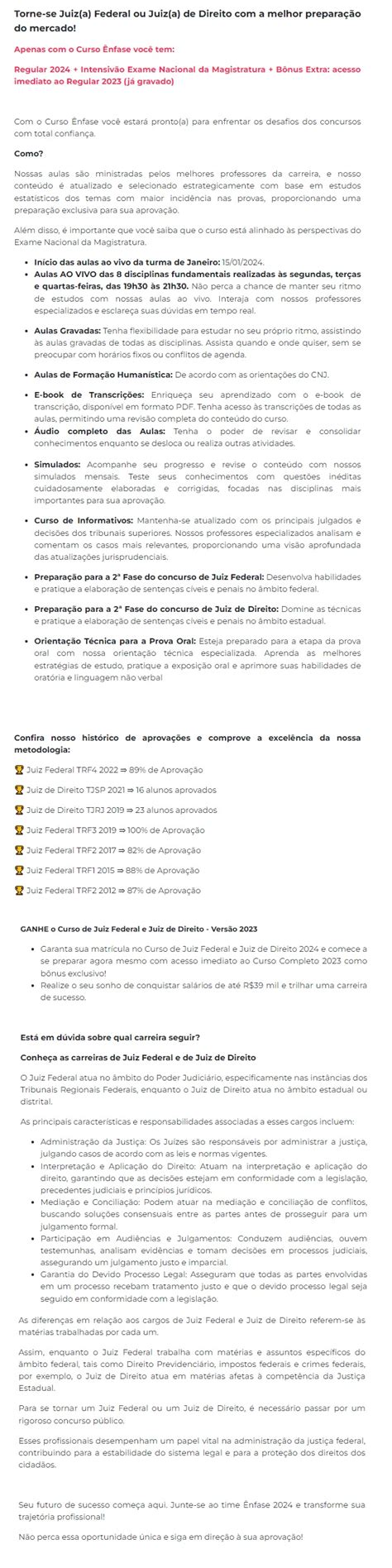 Enfase Uniformes - Curso Juiz Federal e Juiz de Direito - ENFASE 2024