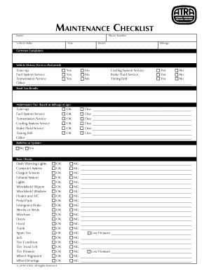 Fillable Online Maintenance Chart Maintenance Chart Fax Email Print