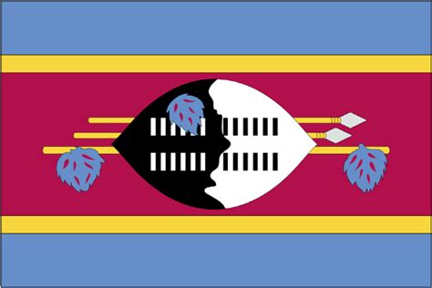 Swaziland 3'x5' Indoor Flag - Vision Wear International