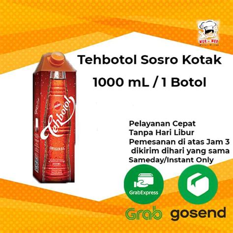 Jual TehBotol Sosro Kotak 1000 ML 1 Botol Shopee Indonesia