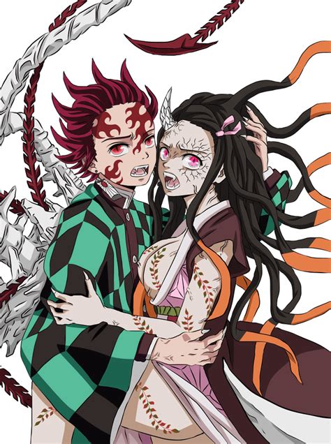 Nezukotanjiro As Demons In Volume Cover 1 Style By Dt501061 Rbackgroundnezuko